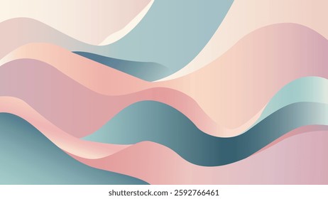 Abstract Pastel Waves Background Elegant Fluid Design