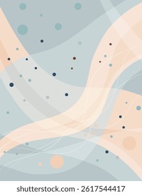 Abstract Pastel Waves and Dots