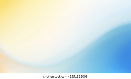 Abstract Pastel Yellow Blue Gradient Background Soft Curves Design