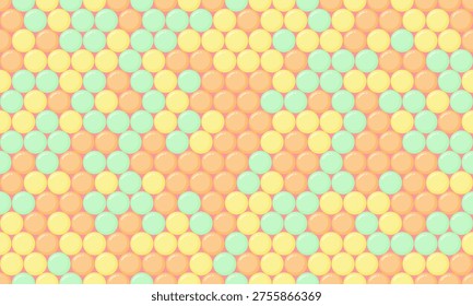 Abstract pasteltoned circle pattern.  Perfect for backgrounds, website design, or playful branding.  This cheerful, seamless texture evokes feelings of joy and optimism.