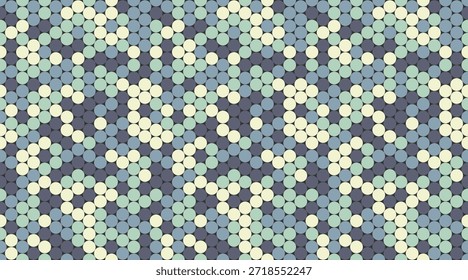 Abstraktes, pastellfarbenes geometrisches Muster mit einem sich wiederholenden Kreismosaik.  Ideal für Textildesign, Website-Hintergründe oder moderne Markenprojekte.