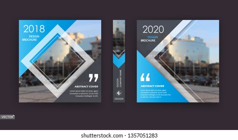 Abstract patch brochure cover design. Black info data banner frame. Techno title sheet model set. Modern vector front page art. Urban city blurb texture. Blue citation figure icon. Ad flyer text font