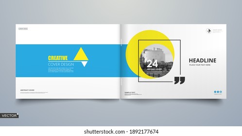 Abstraktes Design der Pflasterbroschüre. Weißer Infodatenbanner-Rahmen. Techno Titelblatt Modell Set. Moderne Vektorvorderseite Kunst. Städtische Blumenstruktur. Symbol für Gelbe Zitate Werbeflyer-Text