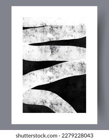 Abstract path grunge line wall art print. Contemporary decorative background with line. Wall artwork for interior design. Printable minimal abstract path poster.