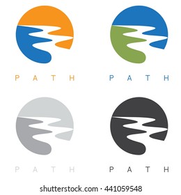 abstract path or river labels set vector illustration 