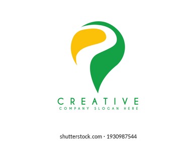 abstract path or river logo design vector illustration