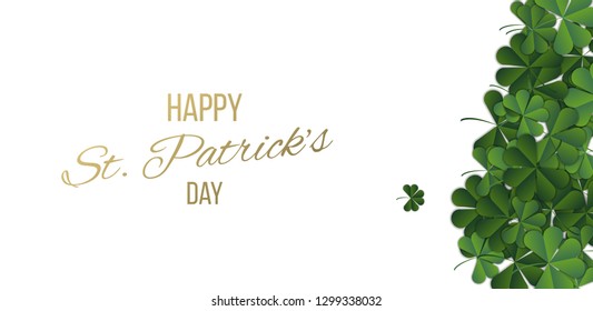Abstract patrick day background with clover. Vector illustration