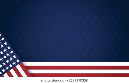 Abstract Patriotic Border United States style celebration with Stars and Stripes seamless Blue Background