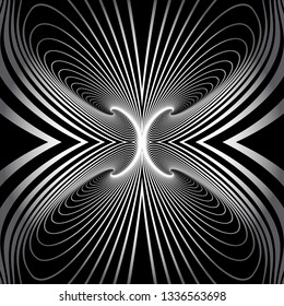 Abstract pattern. 3D illusion. Lines texture. Vector art.