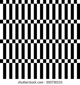 Abstract pattern alternating, checkered squares, rectangles. Monochrome vector art.