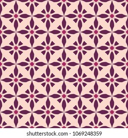 Abstract pattern in Arabian style. Ornamental seamless pattern. Elegant texture with carved grid, lattice, floral figures, repeating geometric tiles. Vector color illustration.