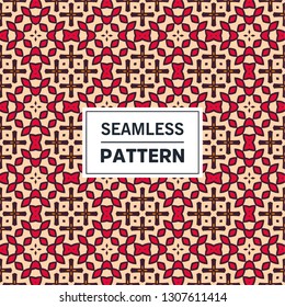 Abstract pattern in Arabian style. Seamless background. Beige and white texture. Tiles, islamic ornaments. Can be used for wallpaper, pattern fills, web page background, surface textures.