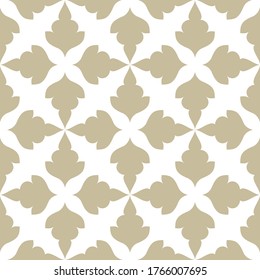 Abstract pattern in Arabian style. Seamless vector background. Gold and white texture. Graphic modern pattern.