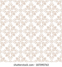 Abstract pattern in Arabian style. Seamless vector background. Beige and white texture.