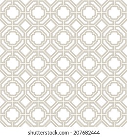 Abstract pattern in Arabian style. Seamless vector background. Gray and white texture.