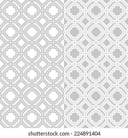 Abstract pattern in Arabian style. Seamless vector background. Gray and white texture.