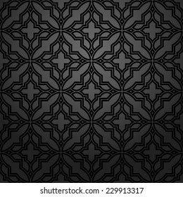 Abstract pattern in Arabian style. Seamless vector background. Black geometric texture.