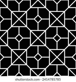 Patrón abstracto al estilo árabe. Fondo vectorial impecable. Patrón moderno gráfico negro y blanco.