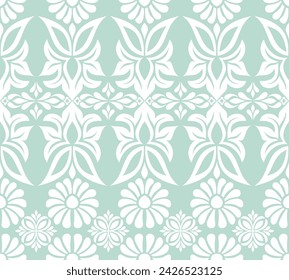 Abstract pattern in Arabian style. Seamless vector background. Green and white texture.