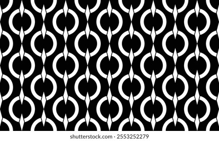 Padrão abstrato em estilo árabe. Plano de fundo de vetor contínuo. Preto e branco Gráfico padrão moderno.