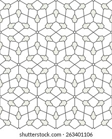 Abstract pattern in Arabian style. Seamless vector background. Gray and white ornament.