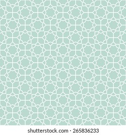 Abstract pattern in Arabian style. Seamless vector background. Blue and white ornament.