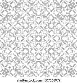 Abstract pattern in Arabian style. Seamless vector background. Gray and white texture.