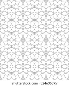 Abstract pattern in Arabian style. Seamless vector background. Gray and white texture.