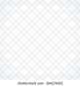 Abstract pattern in Arabian style. Seamless vector background. Blue and white texture.