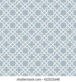 Abstract pattern in Arabian style. Seamless vector background. Blue and white graphic pattern 