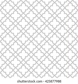 Abstract pattern in Arabian style. Seamless vector background. Gray and white texture.