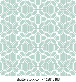 Abstract pattern in Arabian style. Seamless vector background. . White and blue ornament. Stylish graphic pattern.