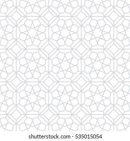 Abstract pattern in Arabian style. Seamless vector background. Grey and white graphic pattern