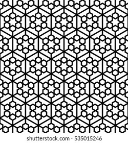 Abstract pattern in Arabian style. Seamless vector background. Black and white pattern