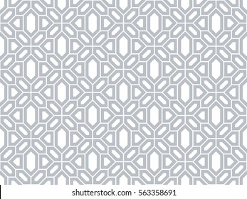 Abstract pattern in Arabian style. Seamless vector background. Gray and white texture.  Graphic modern pattern.
