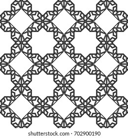 Abstract pattern in Arabian style. Seamless vector background. Black and white texture. Graphic modern pattern.