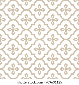 Abstract pattern in Arabian style. Seamless vector background. Gold and white texture. Graphic modern pattern.