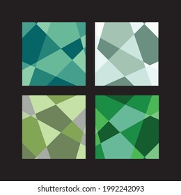 abstract pattern art in green gradient, on black background. background template for wall decoration and print. 