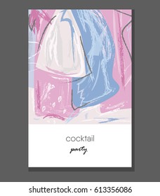 Abstract pattern artistic card. Hand drawn textures. Graphic for banner, poster, cover, invitation, placard, brochure, flyer. Vector design for wedding, anniversary, birthday, party invitation.