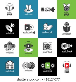 Abstract pattern audiobooks logo. Illustration vector icon