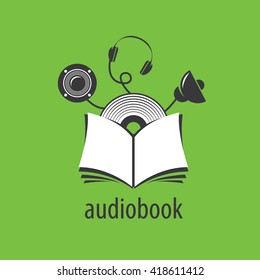 Abstract pattern audiobooks logo. Illustration vector icon
