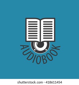 Abstract pattern audiobooks logo. Illustration vector icon