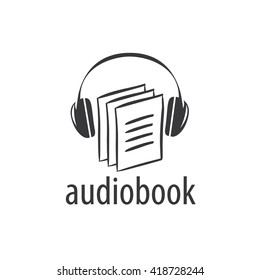 Abstract pattern audiobooks logo. Illustration vector icon