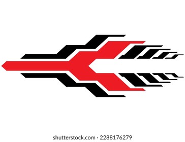 Abstract pattern for auto, boat, moto, SUV, toy, sportswear, vehicle. Abstract arrow. Striped pattern. Pattern for games and videos. Modern vector background