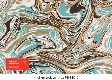 Abstract Pattern Background - Aqua Gold Bronze Wave Marble fits for :  Simple Decoration, Elegant and Luxury Prints, Wall Art, Minimal Vintage Space