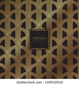 Abstract pattern background in black and gold