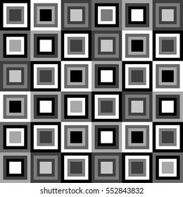 Abstract Pattern Background With Black, White And Grey Squares