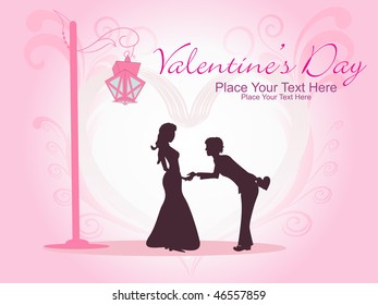 abstract pattern background with couple silhouette