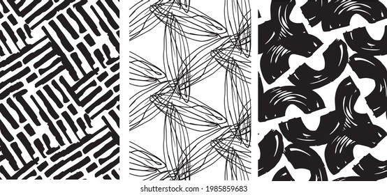 Abstract pattern background. Creative doodle art seamless pattern with different shapes and textures. Collage with hand drawn elements. Vector