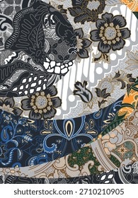 abstract pattern background design with classic batik motif